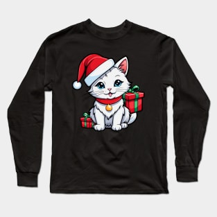 Cute santa cat Long Sleeve T-Shirt